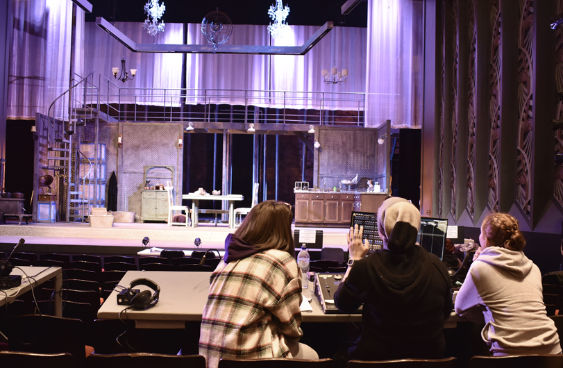 Design and Tech Image of students working in the theatre
