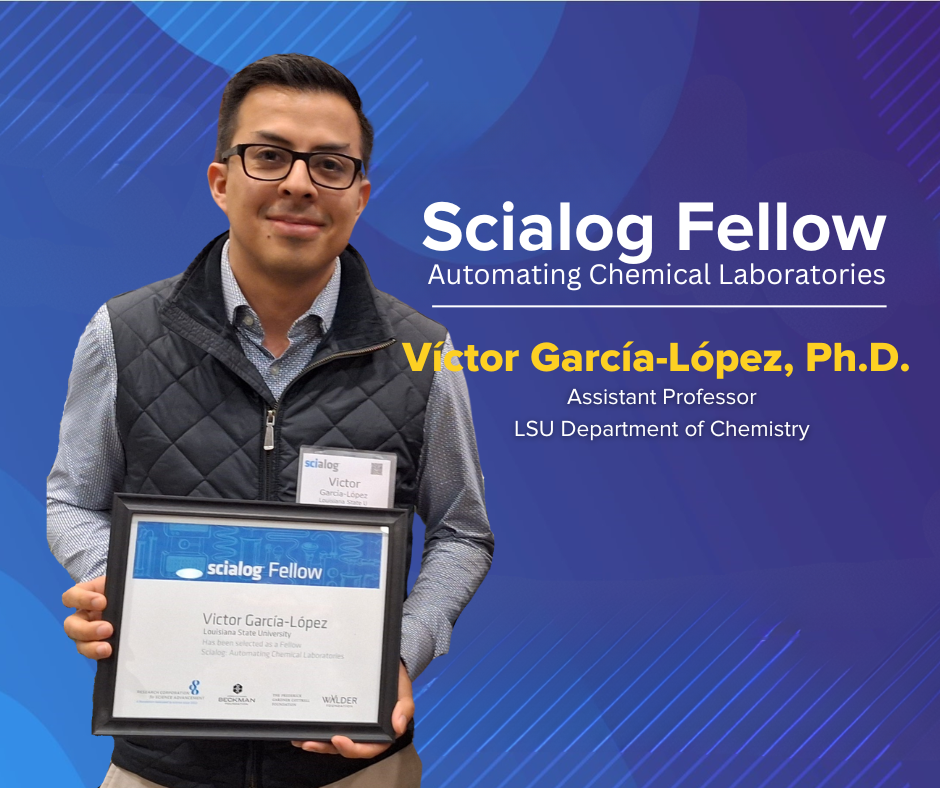 Dr. Garcia-Lopez holding award