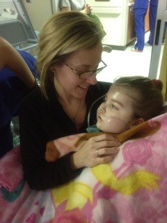 Bella Bowman in the hospital