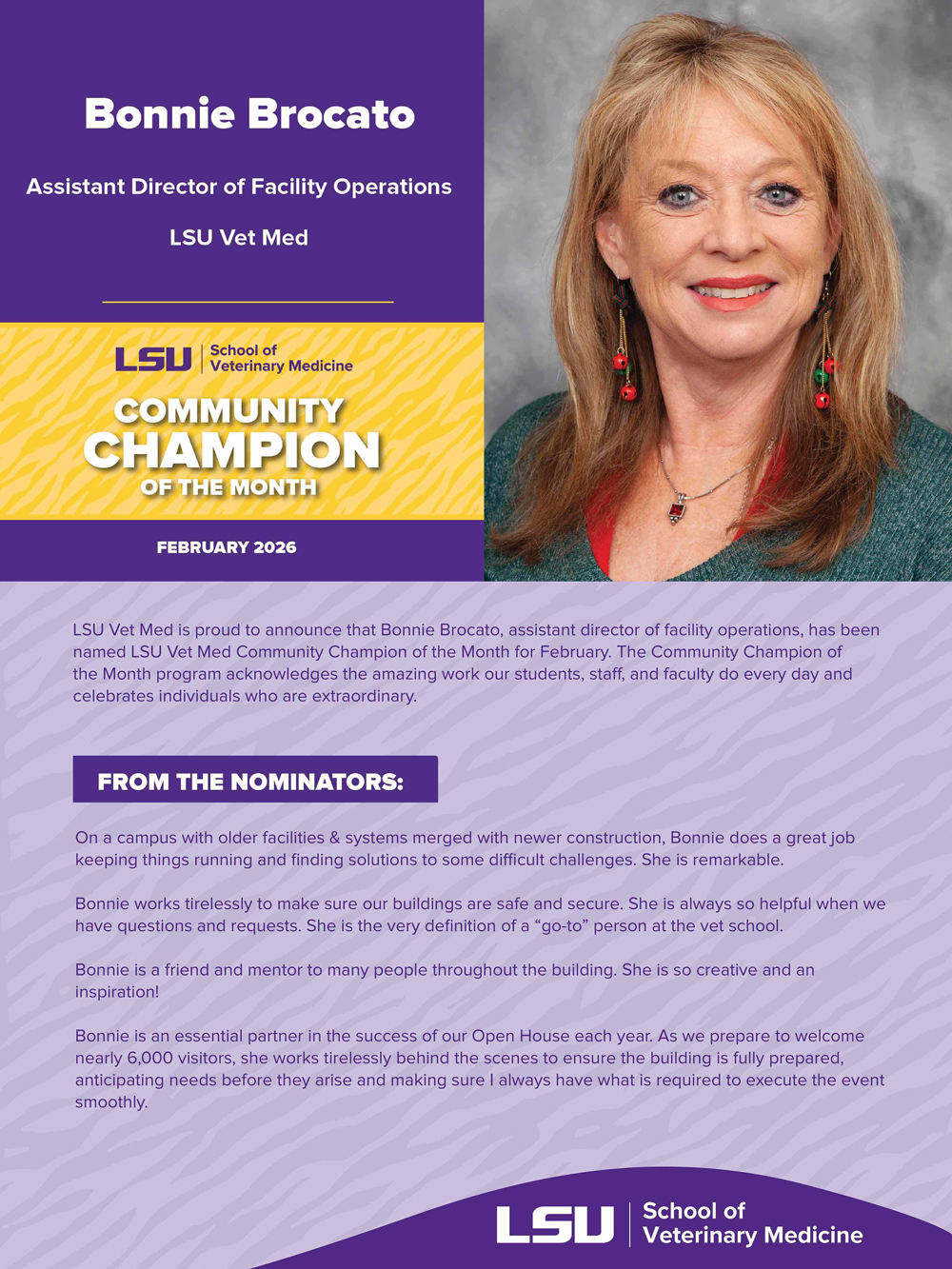 Championship flyer featuring Bonnie Brocato